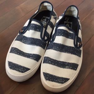 Vans surf siders blue and white